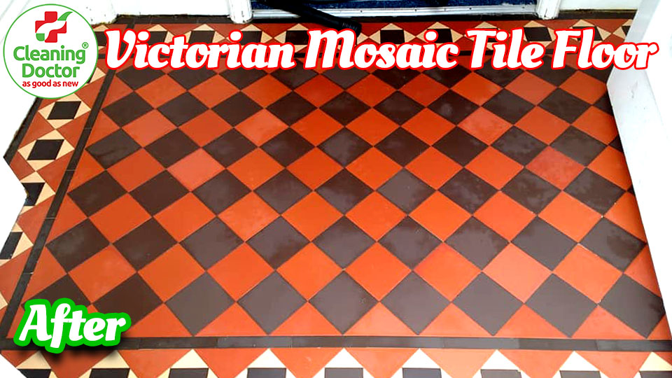 cleaning doctor victorian tiled floor: after cleaning